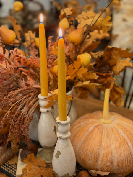Hand Dipped Beeswax Taper Candles